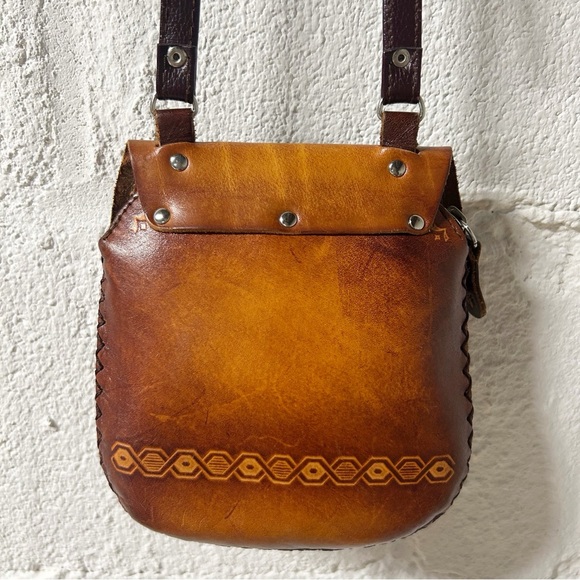 Vintage Owl Tooled Cowhide Leather Mini Crossbody Bag, Owl Pouch, Handmade EUC - Picture 2 of 9